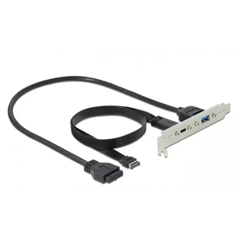 Chapa de ranura DeLOCK 89934 con 1 x conector USB Type-C y 1 x conector USB Type-A