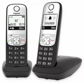 Gigaset A690 Duo Teléfono analógico Identificador de llamadas Negro, Plata