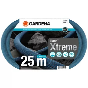 Manguera redonda manguera de riego Gardena Liano Xtreme 25 m azul gris naranja