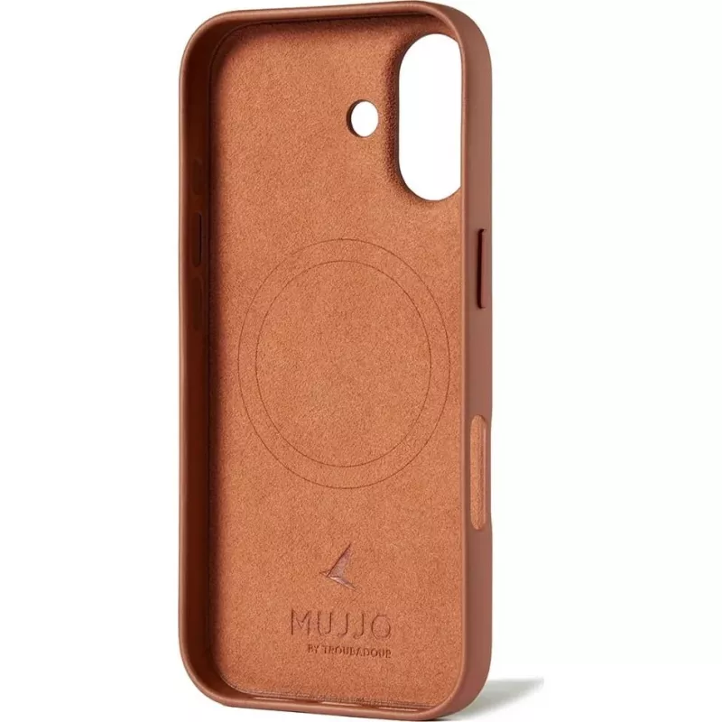 Mujjo Full Leather Case MagSafe funda para iPhone 17 marrón