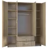 Armario ropero Topeshop ROMANA 160 SON 11 baldas 4 puertas roble
