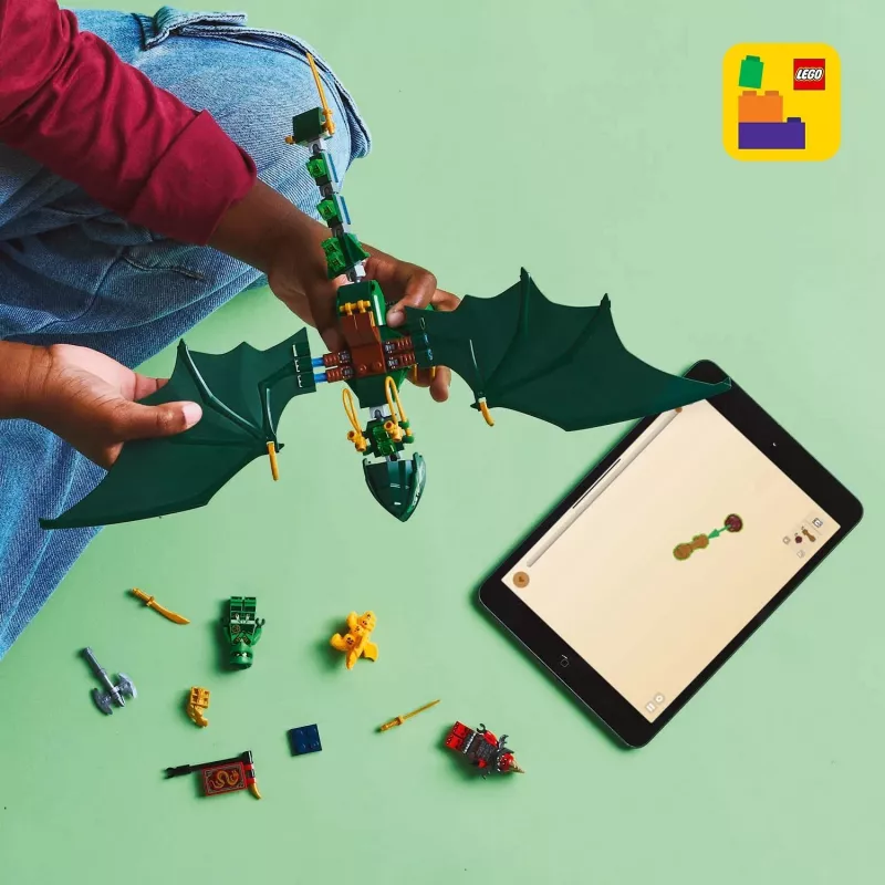 Juguete de construcción LEGO NINJAGO 71829 Dragón del Bosque Verde de Lloyd, 128 piezas, 2 minifiguras, a partir de 6 años
