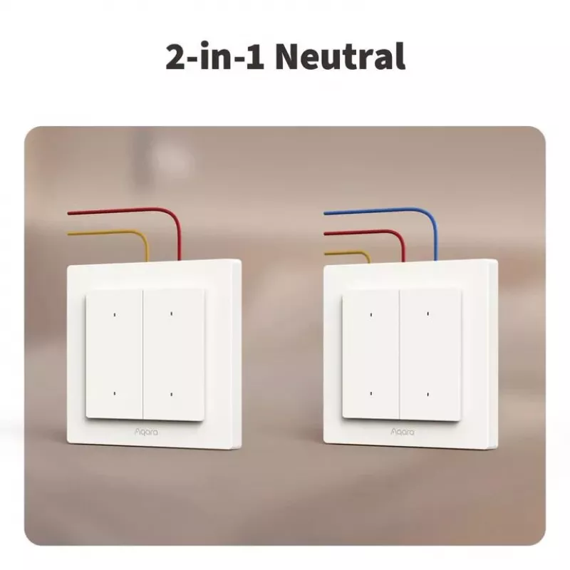 Interruptor de luz AQARA H2 EU (4 botones, 2 canales) (WS-K08D) – interruptor de pared Zigbee y Thread con 2 relés