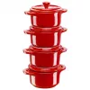 Staub Mini Cocotte Redonda, 4 uds. - 200 ml, Rojo