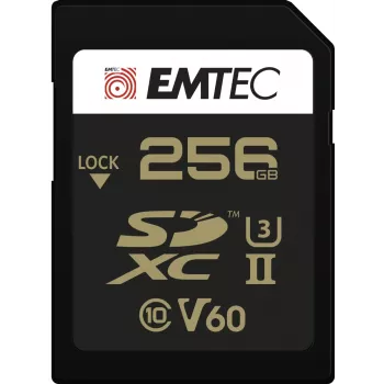 Tarjeta de memoria Emtec 256GB SDXC UHS-II ECMSD256GUHS2V60