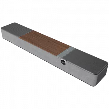 Barra de sonido KLIPSCH Flexus CORE 100 — 2.1 canales, 100 W, subwoofer integrado, gris/nogal