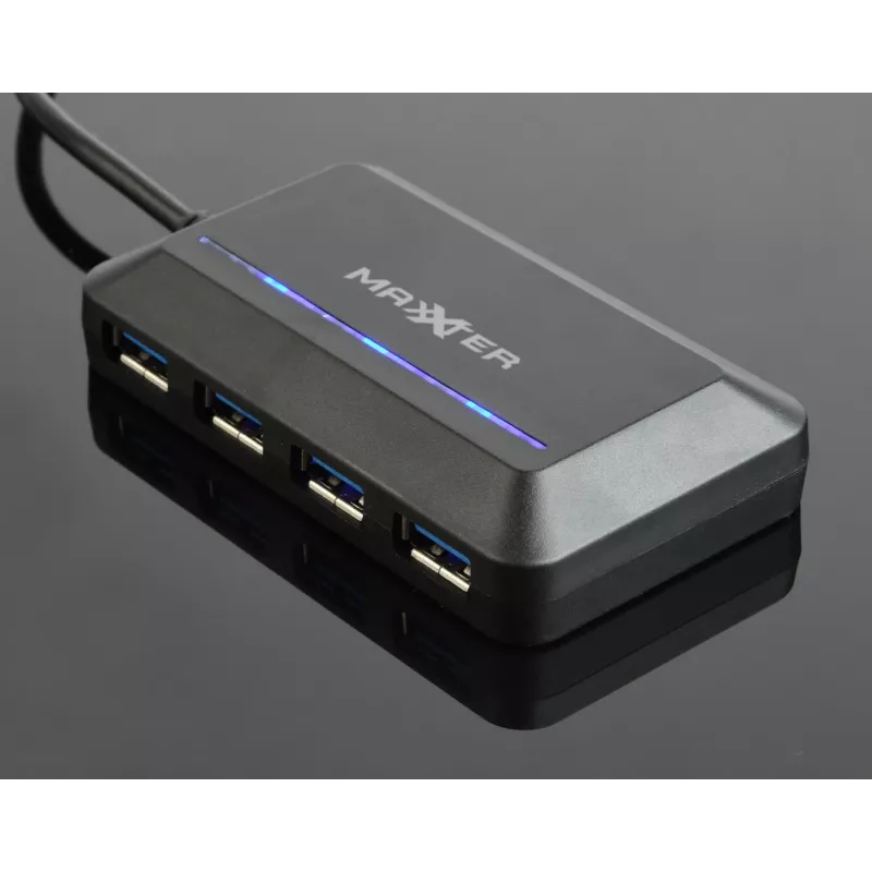 Hub USB GEMBIRD ACT-HUB3C-4P — host USB 3.2 Gen 1 Type-A a 4 × USB 3.2 Gen 1 Type-C, 5000 Mbit/s, negro