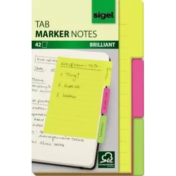 Marcadores de pestaña Notes sigel HN206, 98×148 mm hojas, 42 hojas