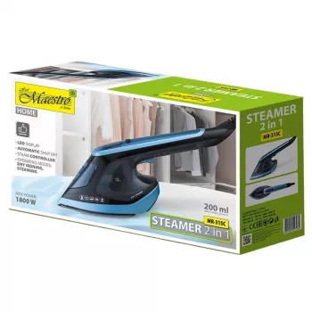 Plancha de vapor de mano Maestro MR-315C – 1800 W, depósito de agua de 180 ml, tiempo de calentamiento 20 s, vapor vertical