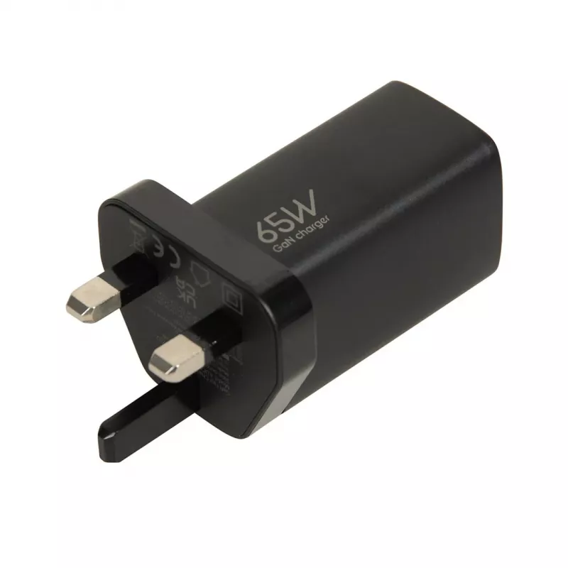 iBOX C-65 negro, cargador universal GaN 65 W con conector macho UK