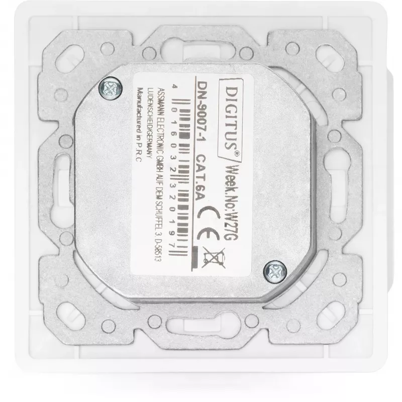 Toma de red Digitus DN-9007-1 CAT 6A Clase EA, 2x RJ45, apantallada, empotrable, blanca
