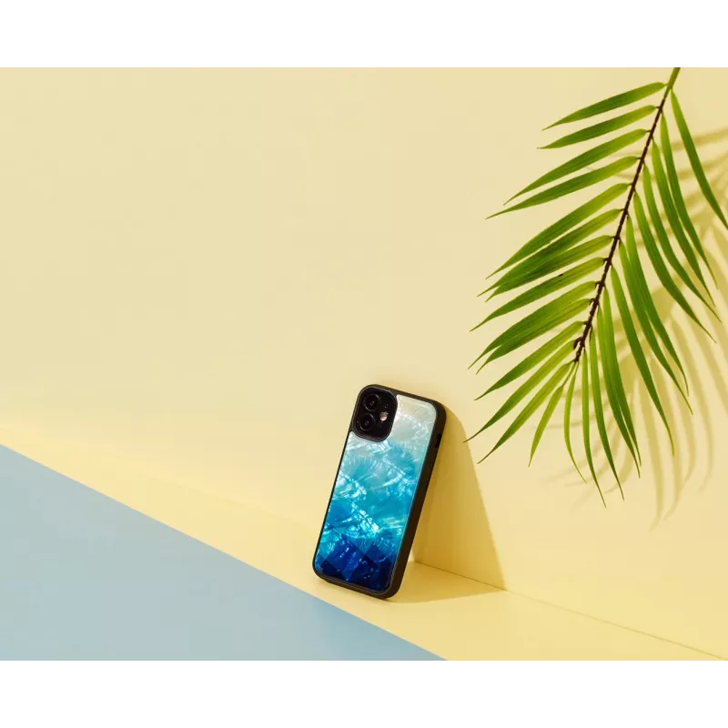 Funda protectora iKins para Apple iPhone 12 mini — blue lake con detalles negros