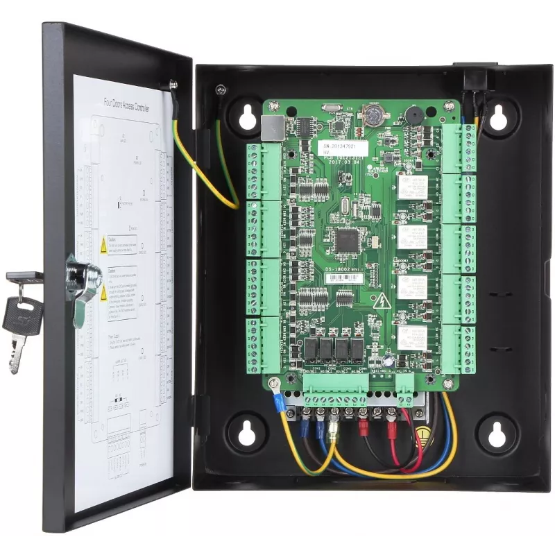 Controlador de acceso Hikvision DS-K2804 — Negro, 237×285×69 mm
