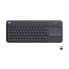 Teclado inalámbrico Logitech Wireless Touch Keyboard K400 Plus - teclado - inalámbrico - 2,4 GHz - suizo - negro