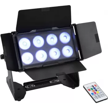 Luz de baño LED EUROLITE Multiflood 8x10W RGBW CRMX (modelo 41606255)