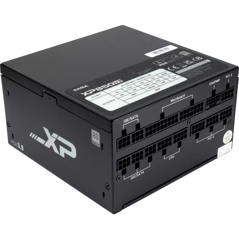 SAMA XPH-850A, fuente de alimentación para PC 1x 12 pines GPU de alto rendimiento, 3x PCIe, gestión de cables, 850 vatios