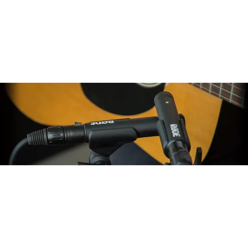 Micrófono de condensador de estudio RØDE M5 — con cable, 20–20000 Hz, 200 Ω, -34 dB, 20×100 mm, negro