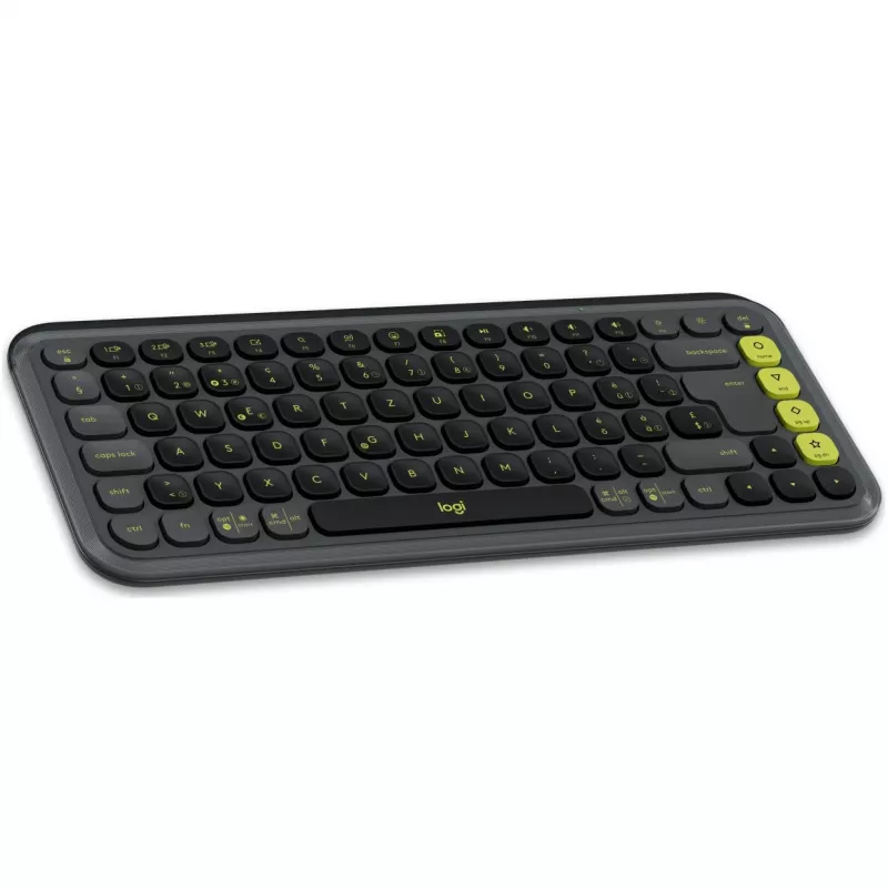 Logitech POP ICON COMBO Swiss, Grafito/Verde, Bluetooth, Swiss, 920-013275