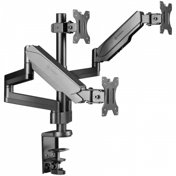 Soporte de mesa para monitor ONKRON G280-B para pantallas de 33–81,3 cm (13 pulgadas–32 pulgadas), pinza/paso por mesa, hasta 24 kg, VESA 75x75–100x100