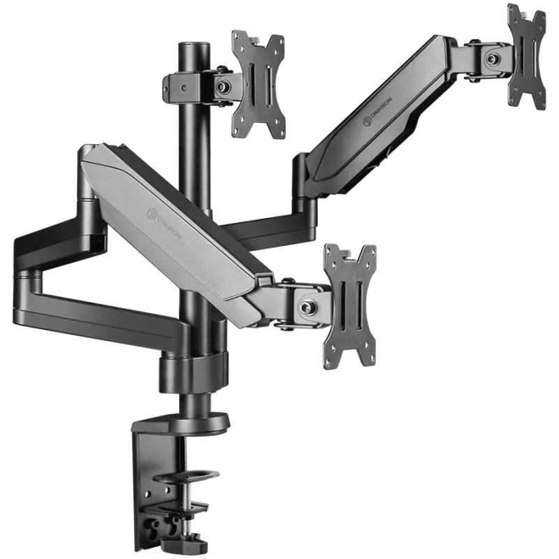 Soporte de mesa para monitor ONKRON G280-B para pantallas de 33–81,3 cm (13 pulgadas–32 pulgadas), pinza/paso por mesa, hasta 24 kg, VESA 75x75–100x100