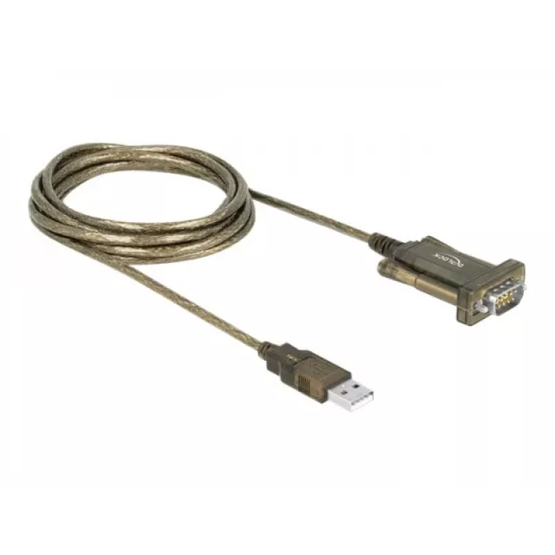 Cable serie DeLOCK 64073 USB Type-A DB-9 transparente 2 m