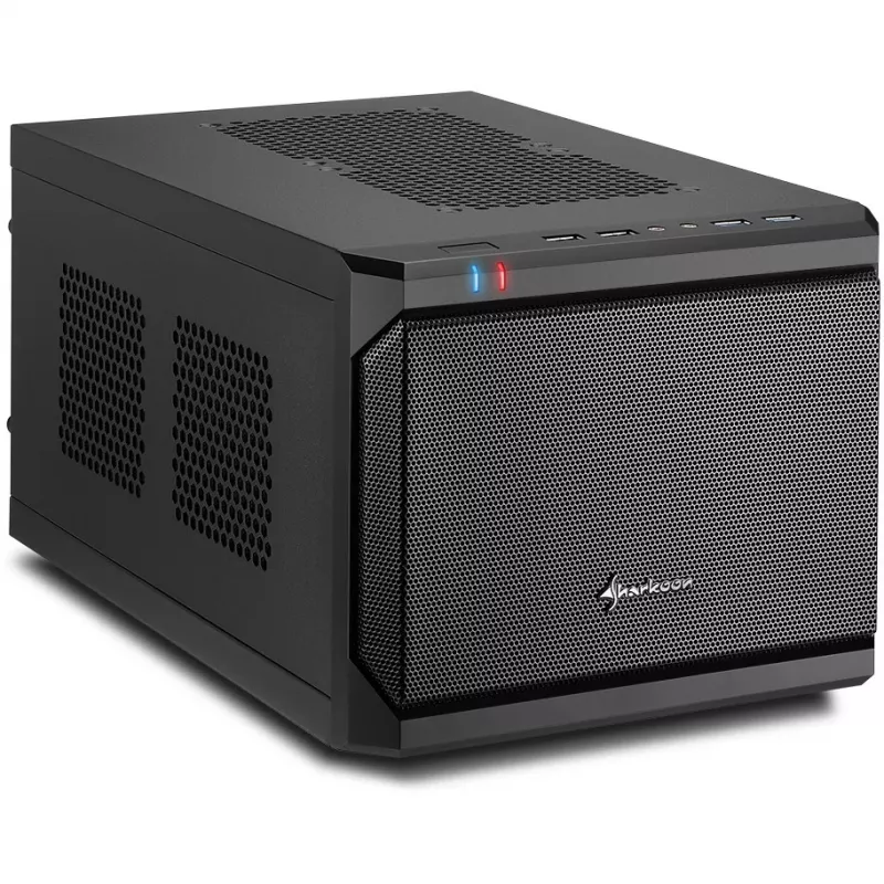 Sharkoon QB One negro - Midi/Minitower ITX, Mini-ITX 3,5 - Fuente de alimentación de PC/servidor refrigeración - USB, USB 2.0, USB 3.0