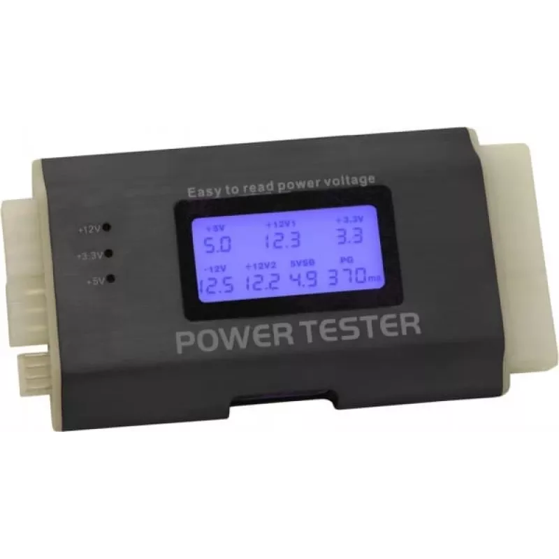 DeLOCK 18159 comprobador de fuentes de alimentación III para ATX/BTX/ITX, negro/blanco