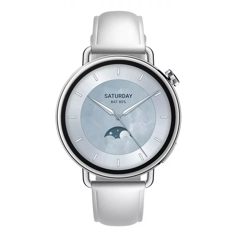Xiaomi Watch S4 41 mm, blanco, correa de cuero