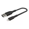 Cable trenzado USB-Lightning 15 cm negro