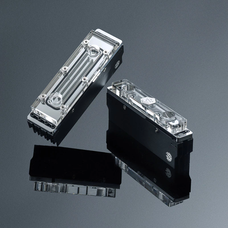 Bitspower disipador para memoria, DDR5, transparente, de doble cara - 4 DIMMS