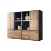 Conjunto de muebles de salón Cama ROCO 19 (4xRO3 + 4xRO6) antracita/roble wotan