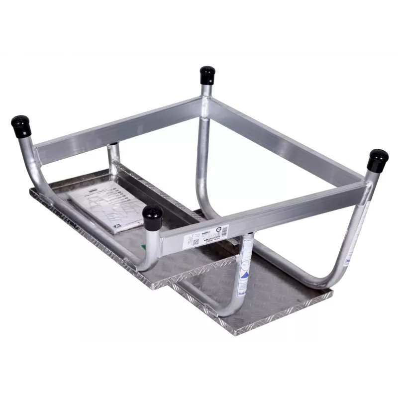 Escalón Krause 805027, aluminio 2 peldaños, carga máx. 150 kg, 680 mm de longitud, 41 cm de altura