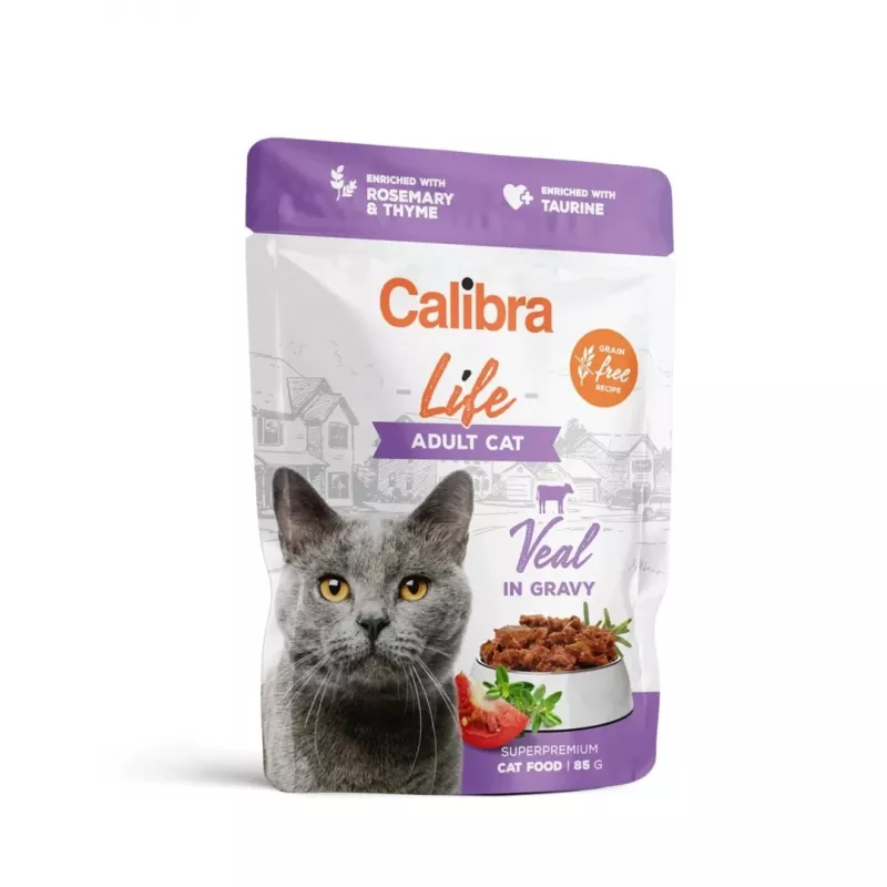 CALIBRA Cat Life Adult ternera en salsa - Comida húmeda para gatos - 85g