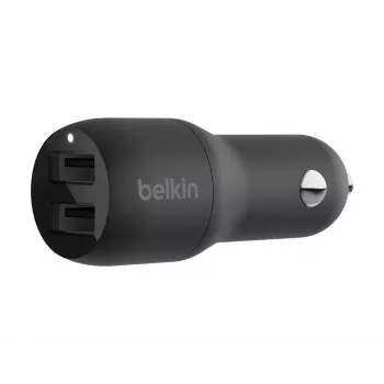 Cargador de coche doble USB-A 12W x2 negro