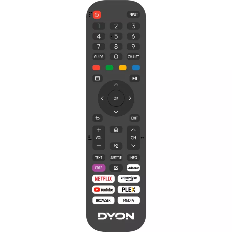 Dyon SMART 32 VX TV LED 80 cm 81,30 cm (32 inch) DVB-T2, DVB-C, DVB-S2, HD ready, Smart TV, WLAN, CI+ negro [clase energética F] (D800214)