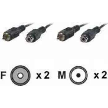 ROLINE Secomp VALUE - Cable alargador de vídeo/audio - RCA (M) a RCA (H) - 1,5 m - apantallado - negro (21.15.9476)
