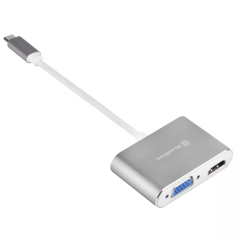 Adaptador de vídeo externo SILVERSTONE EP16 USB-C 3.1 con salidas HDMI y VGA