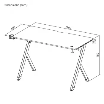 Escritorio gaming NanoRS 120x60x75cm RS101