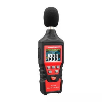Medidor digital de decibelios Habotest HT622B — sonómetro con ponderación A/C, interfaz USB
