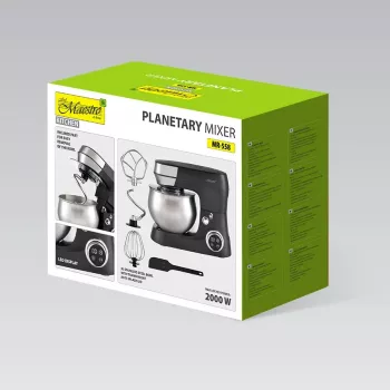 Amasadora planetaria Feel-Maestro MR-558 con bol de 5 l, 2000 W negro