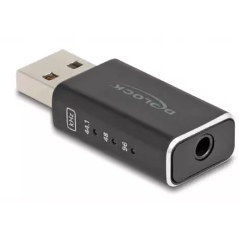 Adaptador de cable DeLOCK USB 2.0 tipo A 3,5 mm 4 polos negro 68001