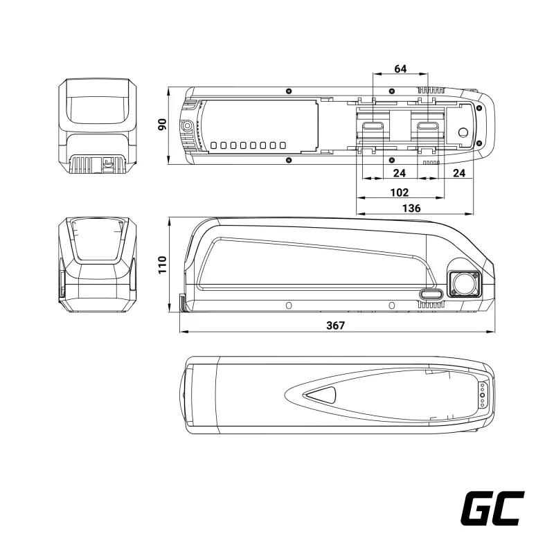 Batería Green Cell EBIKEGCF02 48V 13000mAh litio-ion