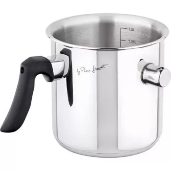 Jarra para leche LAMART LT1068, acero inoxidable de doble pared, fondo sándwich, 1,5 L, silbato, escala de volumen