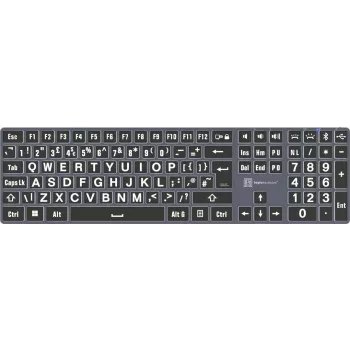 Teclado mecánico LogicKeyboard XL-Print blanco sobre negro TITAN UK Layout para PC LKB-LPWB-TPC-UK