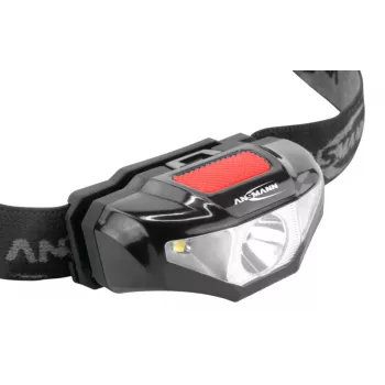 Ansmann HD70B - linterna frontal - negra - acrilonitrilo butadieno estireno (ABS) - plástico - IP44 - LED - 1 linterna