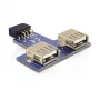 DeLOCK 9 pines 2,54 mm 2 x USB 2.0 1 x 9 pines 2,54 mm negro azul plateado