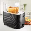 Tostadora Maestro MR-706-Negra, tostadora compacta negra de 2 rebanadas