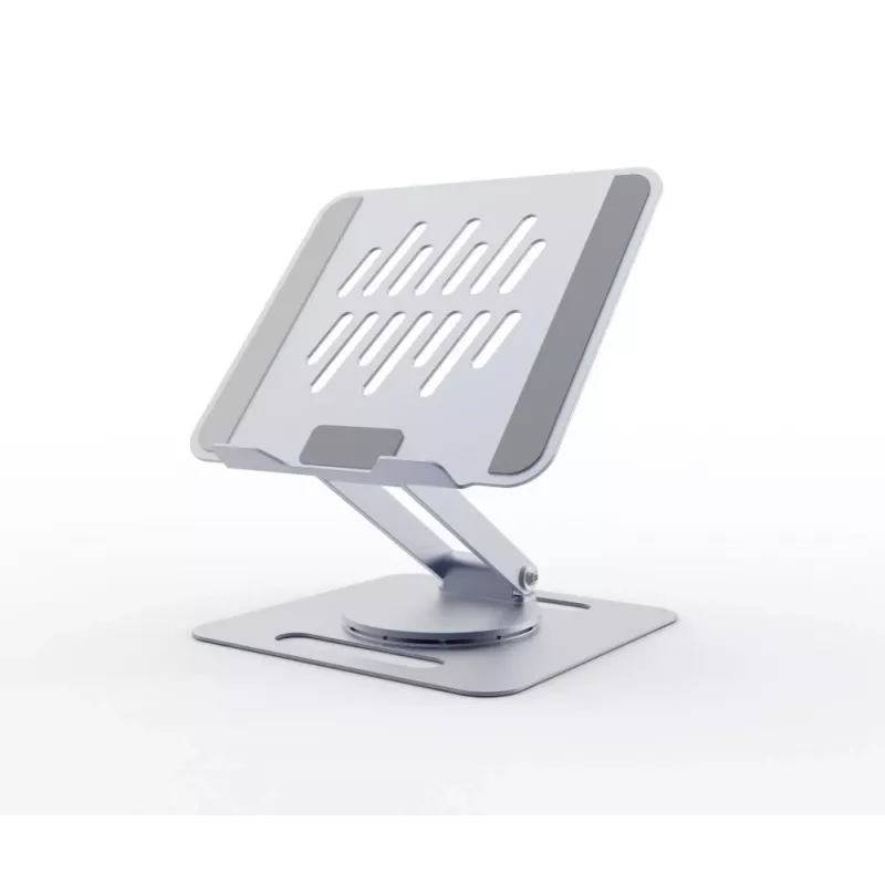 Soporte elevador para portátil GEMBIRD NBS-DR1-01 – base giratoria, altura ajustable, gris espacial