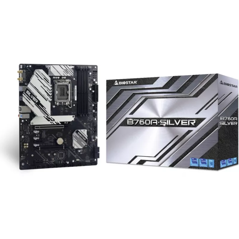 Placa base Biostar B760A-SILVER, Intel B760, LGA 1700, ATX, DDR5