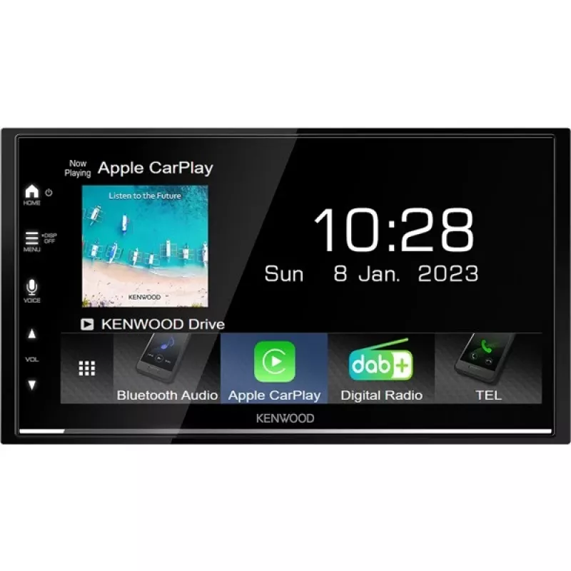Receptor multimedia para coche Kenwood DMX7722DABS 2 DIN, pantalla táctil de 6,8 pulgadas, DAB+, CarPlay y Android Auto inalámbricos, Wi-Fi, Bluetooth, 4x50 W, negro